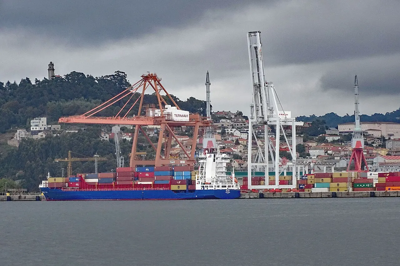 Container ship in the Port of Vigo